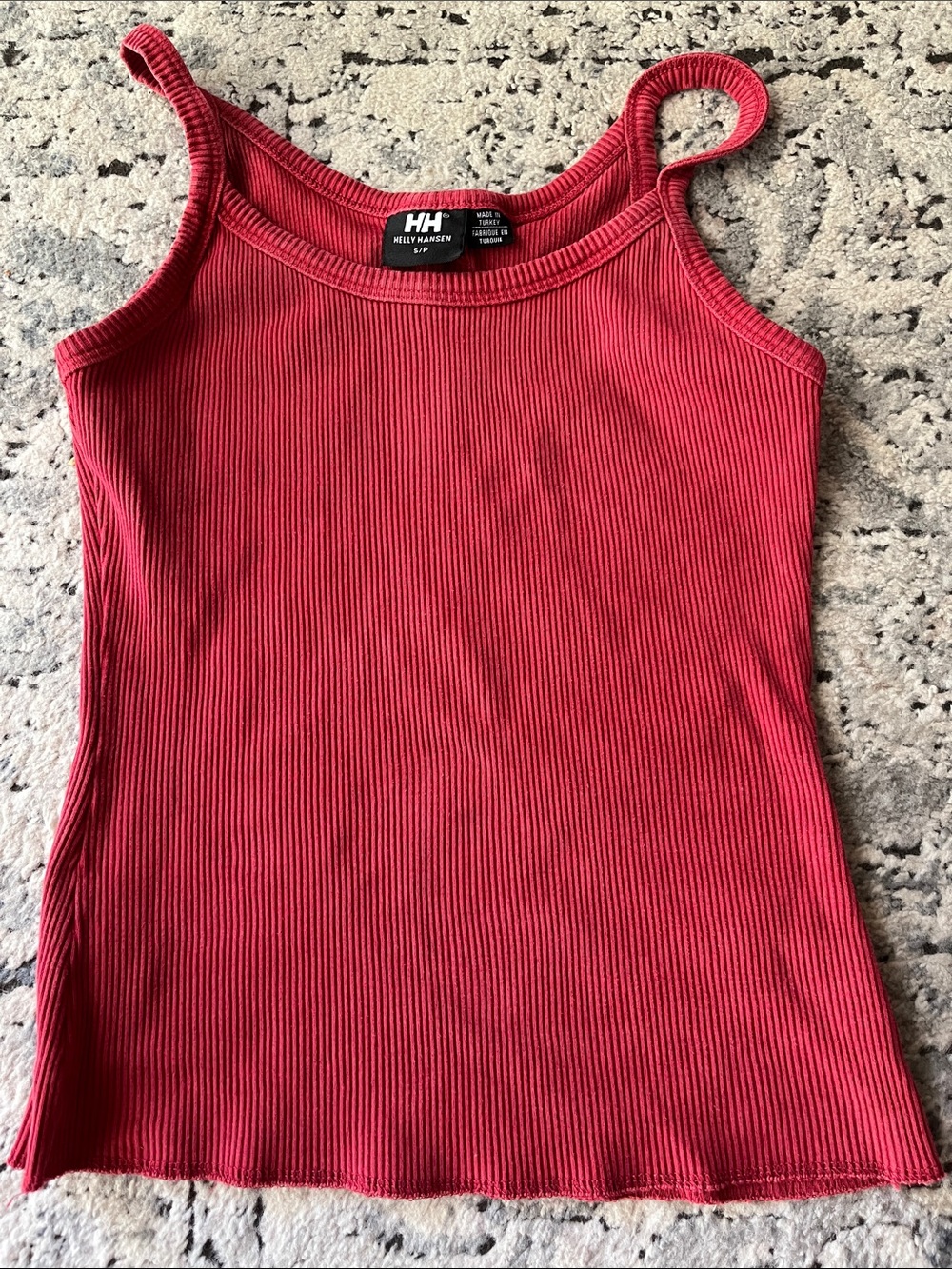 Helly Hansen Red Ribbed cotton Spaghetti Strap Tank